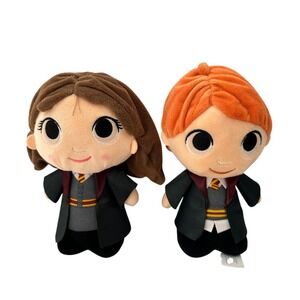 Harry Potter Funko Plush Dolls Hermione Granger Ron Weasley Set Figures Pair 8"